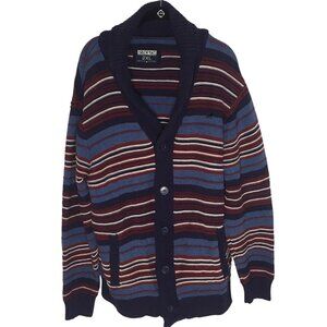 Staple Pigeon Brand Men's 2XL Multicolor Stripe Button-Down Cardigan Y2K 1990s